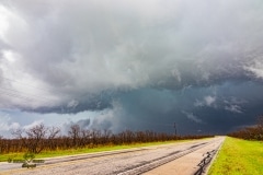 March 17 2020 severe thunderstorm supercell near Haskell Texas Tornado Tour StormWind