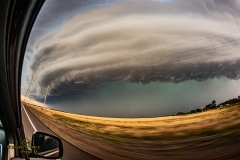 May 13 2020 severe thunderstorm supercell and shelf cloud near Willow Oklahoma - Tornado Tour StormWind
